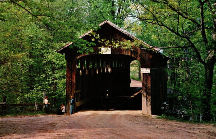 Whites Covered Bridge - Old Postcard (newer photo)